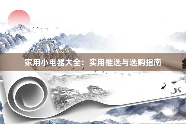 家用小电器大全：实用推选与选购指南